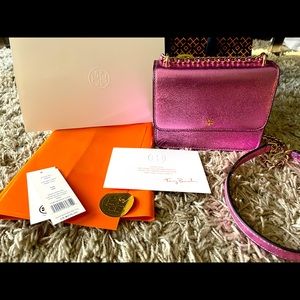 Tory burch Crinkle Metallic Mini Shoulder Bag